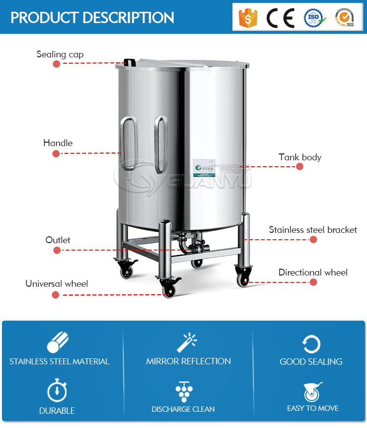Quality stainless steel water tank for home Cosmetic cream Shampoo liquid Storage tank 5000 liter Manufacturer | GUANYU