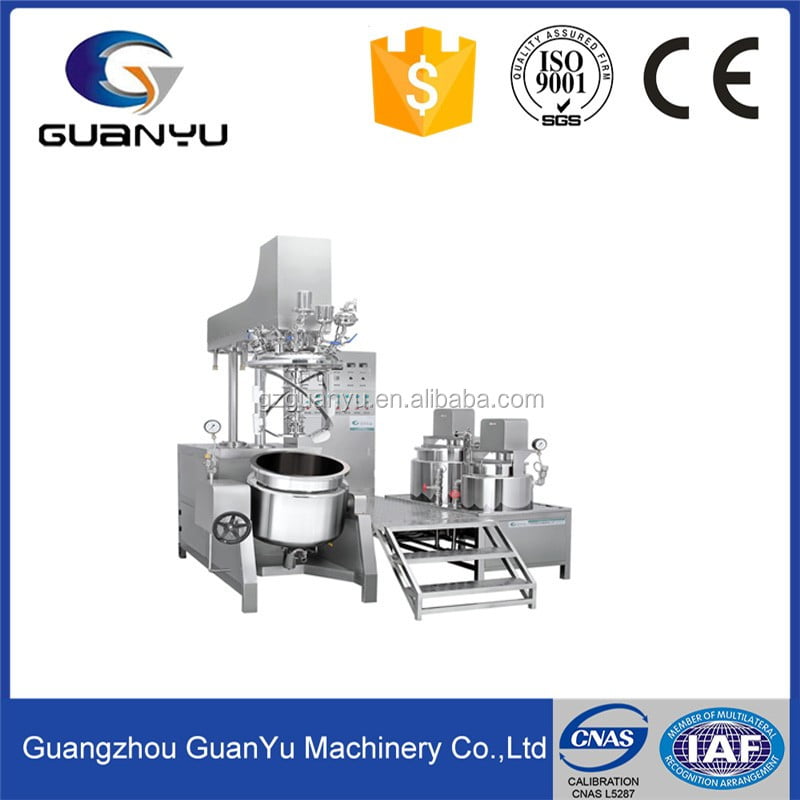 CE approved cosmetic lab vacuum bottom high shear homogenizer mixer with electric heating tank
