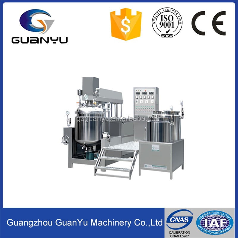 CE approved cosmetic lab vacuum bottom high shear homogenizer mixer with electric heating tank