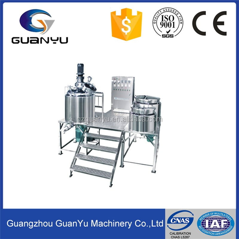CE approved cosmetic lab vacuum bottom high shear homogenizer mixer with electric heating tank