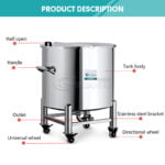 Factory price sanitary food liquid storing vessel customized drum jacketed insulated stainless steel storage tank company