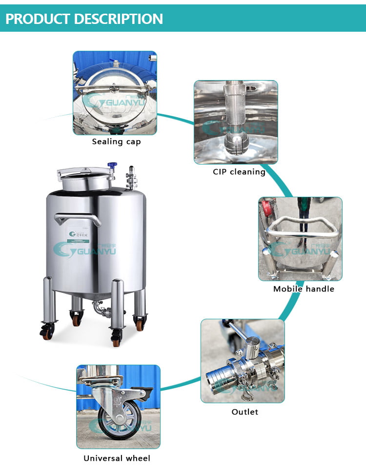 Customized stainless steel water storage tanks for sale Alcohol Storage Tank Holding Tank Storage Tank 100000 Liter 50L 100L 500L | GUANYU