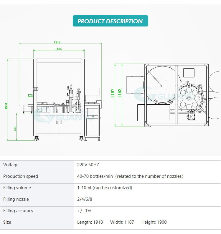 10ml bottle filling machine