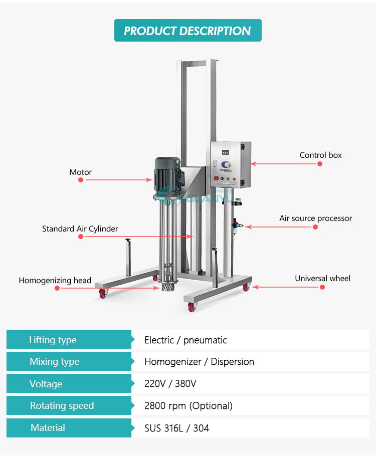 Cream Vacuum Emulsion Homogenizer Mixer