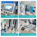 High speed  double side flat round bottle automatic labeling machine with code printer company