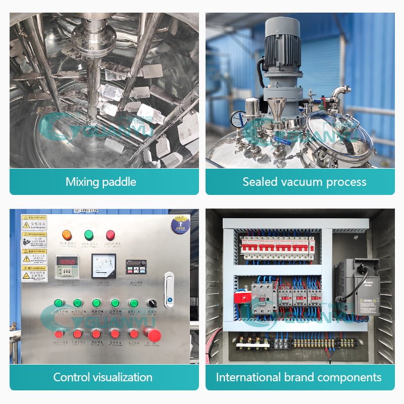 The Application of Mixing Tanks in Hand Sanitizer Production: Advantages and Benefits 2 Customized 500L Vacuum Mixer Tank Electric Heating Mixing Machine manufacturers From China | GUANYU manufacturer